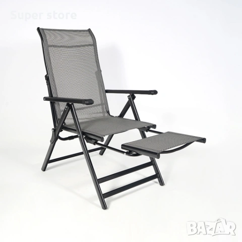 Сгъваем шезлонг с поставка за крака, снимка 5 - Други стоки за дома - 54172630