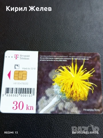 Фонокарта ХЪРВАТИЯ ФЛОРА много красива за КОЛЕКЦИЯ ДЕКОРАЦИЯ 50033, снимка 4 - Колекции - 51293798