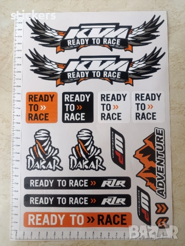 Стикери КТМ KTM Stickers 16 бр. Ready to race Dakar, снимка 2 - Аксесоари и консумативи - 51433279