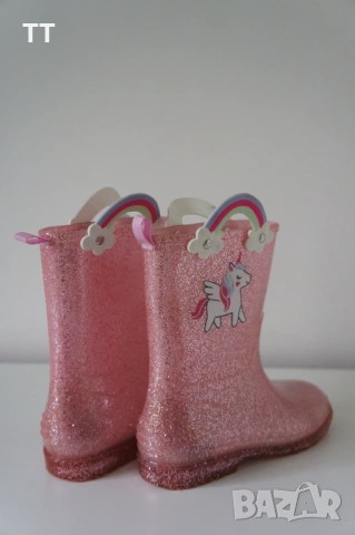 Гумени ботуши с глитер ефект еднорози, 34/35см номер, 22.3см стелка, снимка 2 - Детски боти и ботуши - 54135670