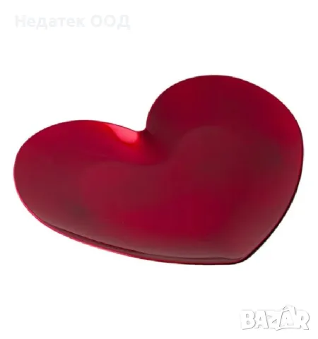 Декоративна чиния в формата на сърце, Червен, 35,5x33 см., снимка 2 - Декорация за дома - 48958693