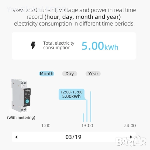 Смарт DIN реле 16A с безжично управление съвместимо с Tuya, снимка 2 - Друга електроника - 52849569
