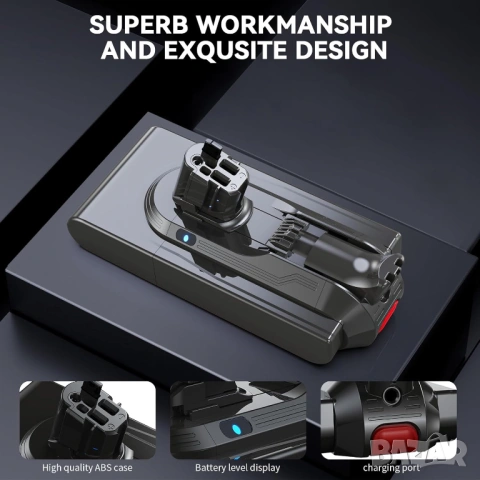 Батерия 8000mAh за Dyson V11 V15 Click-In Morpilot 25.2V с два филтъра [Нова запечатана], снимка 4 - Прахосмукачки - 54260153