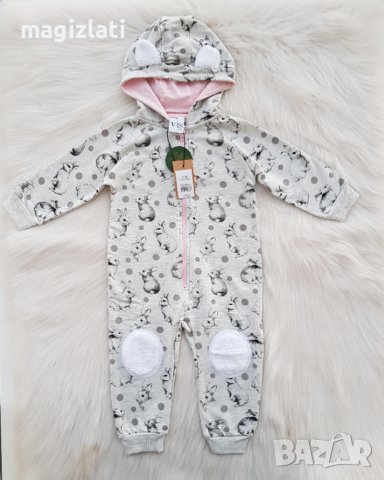Гащеризон зайче 9-12 месеца - органичен памук - НОВ, снимка 7 - Бебешки гащеризони - 38630465