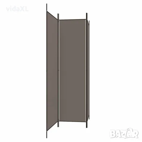 vidaXL Параван за стая, 3 панела, антрацит, 150x200 cм, текстил, снимка 4 - Паравани - 56147186