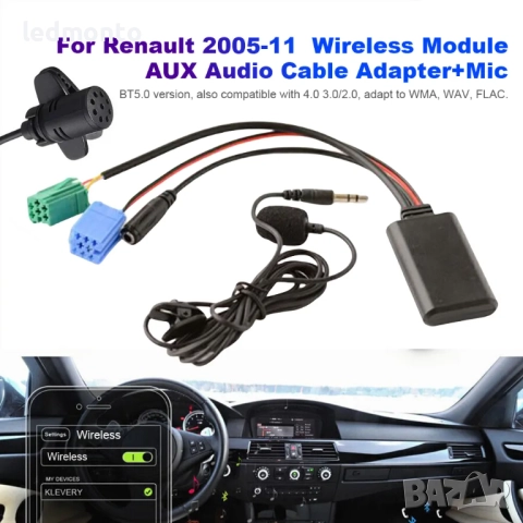 Bluetooth Модул с Микрофон AUX IN Renault Clio Laguna Megane Scenic Monto.bg  , снимка 3 - Аксесоари и консумативи - 52970552