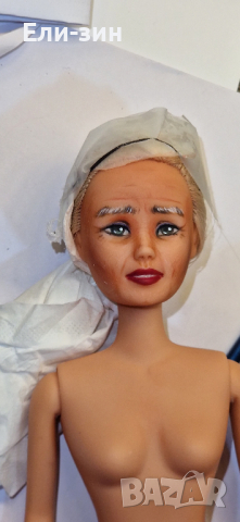 Арт кукла Бабата на Барби ръчно изрисувана авторска кукла баба Стефка, снимка 15 - Кукли - 44775653