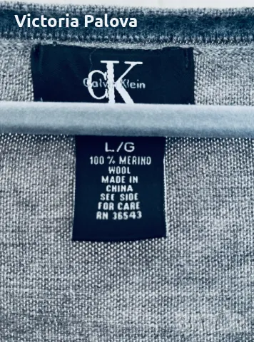 Пуловер  CALVIN KLEIN  100% меринос, снимка 2 - Пуловери - 48960964
