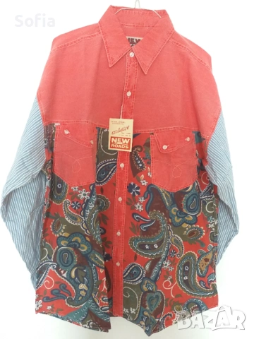 унисекс винтидж риза от 90тте размер L, снимка 3 - Ризи - 54137138