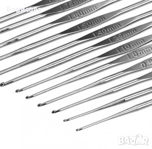 Комплект с несесер от 100 бр куки, игли и аксесоари за плетене, снимка 5 - Други - 31479473