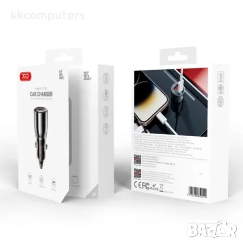 12V Зарядно за автомобил XO-CC58 95W/ PD, USB QC 3.0 / Прозрачен / Баркод : 456503, снимка 3 - Зарядни за кола - 49355416