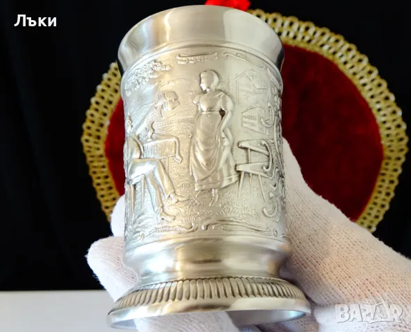 Чаши от калай за вино,сцени от любовна песен. , снимка 7 - Антикварни и старинни предмети - 48042235