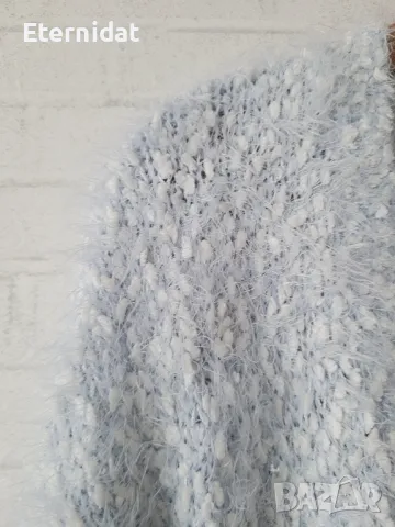 Пухена синя връхна жилетка , снимка 9 - Жилетки - 47803628