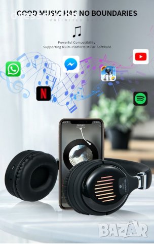 TM-061 Геймърски слушалки с Bluetooth Стерео и еквалайзер, снимка 2 - Bluetooth слушалки - 30256017