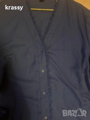 Макси дамска риза с дантела (размер ХЛ), снимка 2 - Ризи - 42813258