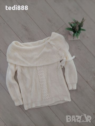 Разпродажба нов бял пуловер