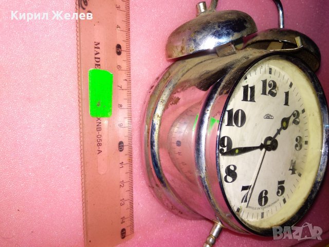 PRIM FABRIQUE EN TCHECOSLOVAQUIE Стар МЕХАНИЧЕН КОЛЕКЦИОНЕРСКИ ЧЕХОСЛОВАШКИ БУДИЛНИК - ПРИМ 43683, снимка 11 - Антикварни и старинни предмети - 44466258