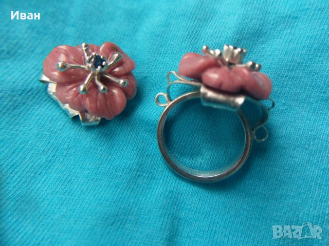 Сребърен пръстен с висулка, снимка 2 - Колиета, медальони, синджири - 31139552