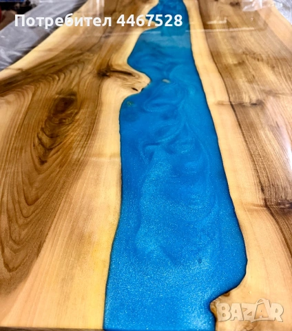 Маса от масивно дърво и смола , снимка 2 - Маси - 54192285