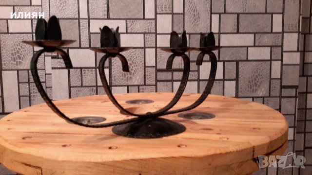 Свещник от ковано желязо , снимка 2 - Декорация за дома - 38386267
