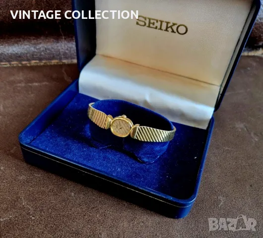SEIKO СЕЙКО Дамски Часовник Гривна Позлатен с Кутия Перфектно Състояние, снимка 2 - Дамски - 48746054