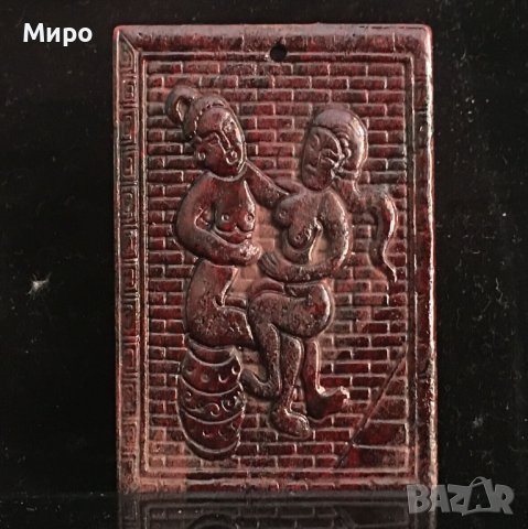 ГРАВИРАН НЕФРИТ ЖАДЕИТ ГРАВЮРА ЕРОТИКА ЕРОТИЧНА СЦЕНА 3 , снимка 2 - Антикварни и старинни предмети - 40292188