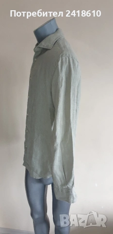 Boggi Milano Len/ Лен Regular Fit Mens Size M ОРИГИНАЛ! Мъжка Ленена Риза., снимка 12 - Ризи - 53709252