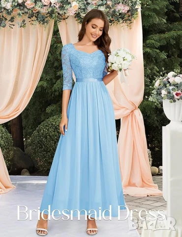 Елегантна дамска рокля Wedtrend, размер М, дълга дантелена рокля, снимка 4 - Рокли - 50968257