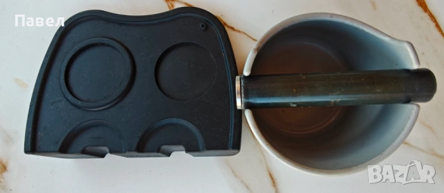 Комплект за бариста: Нок-бокс за кафе и силиконова подложка (тампер мат)