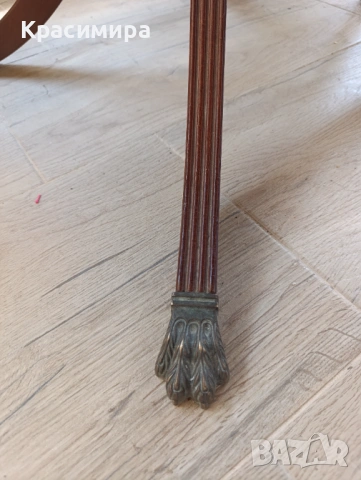 Кръгла старинна маса с 4 стола, снимка 10 - Маси - 54102091