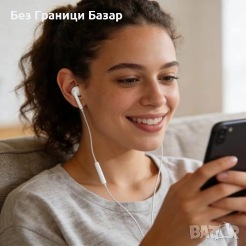 Нови кабелни Жични слушалки за iPhone с микрофон и контрол на звука, снимка 5 - Слушалки и портативни колонки - 54103961