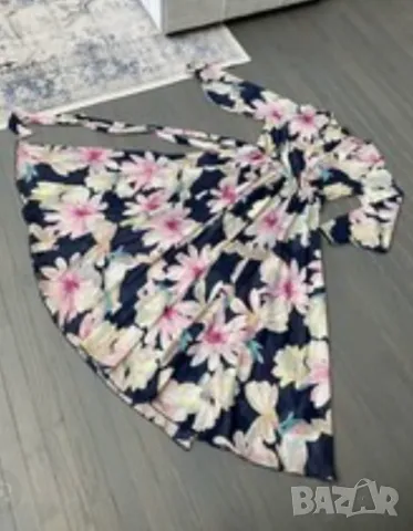 En focus XL, XXL Разкошна шифонена дълга рокля с флорален принт , снимка 2 - Рокли - 50237419