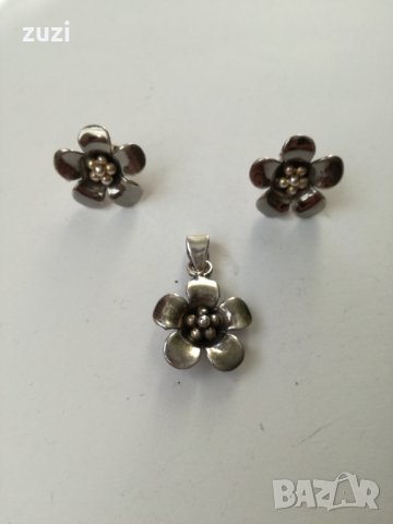 Сребърна авторски комплект, сребро проба 925. , снимка 6 - Обеци - 38354221