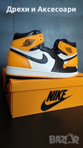 Nike Air Jordan 1 High Yellow Toe Taxi Жълти Кецове Обувки Нови Оригинални Размер 43 Номер Найк, снимка 1