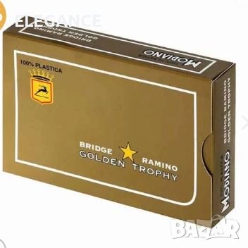 Карти Golden Trophy Ramino 100% пластик със стандартни размери.