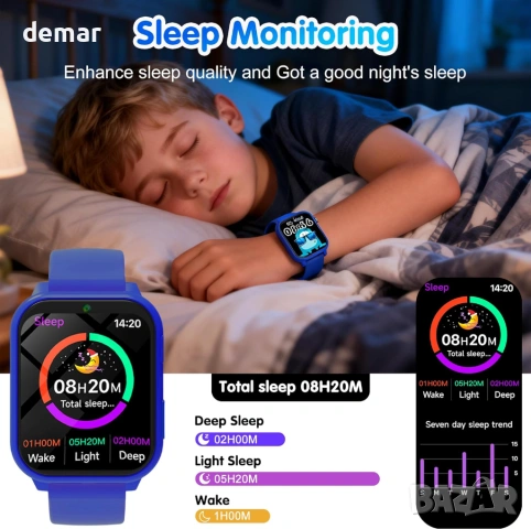 Детски смарт часовник с 18 игри, смарт часовник за деца с камера, снимка 3 - Смарт часовници - 54224405