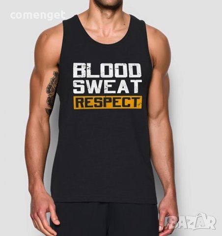 FITNESS! Мъжки потници и тениски BLOOD RESPECT THE ROCK с фитнес принт!, снимка 2 - Тениски - 23980306