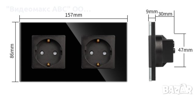 Двоен контакт 16A, комплект с кристална рамка, "LUX-ON" - БЯЛ, СИВ, ЧЕРЕН, ЗЛАТИСТ , снимка 6 - Ключове, контакти, щепсели - 40266506
