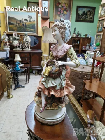 Превъзходна антикварна италианска порцеланова фигура статуетка Capodimonte , снимка 5 - Антикварни и старинни предмети - 48695626