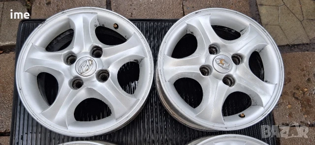 4бр. ляти джанти 6J15 ET46. 4x114.3 мм. 67.1 мм среден отвор. OEM 5291027700. Свалени са от Hyundai., снимка 15 - Гуми и джанти - 50931777