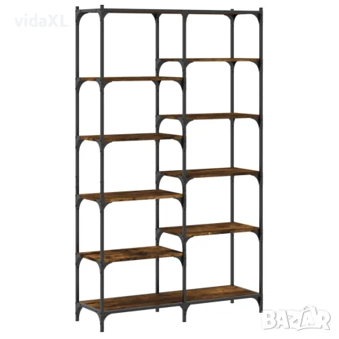 vidaXL Етажерка опушен дъб 100x32x170 см инженерно дърво и желязо