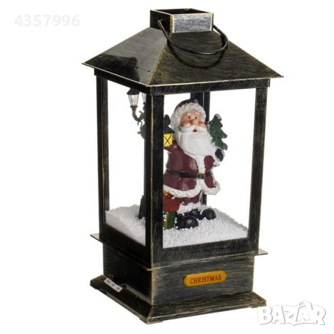Коледен фенер, Дядо Коледа с лампа, Бронз, снимка 2 - Декорация за дома - 52490499