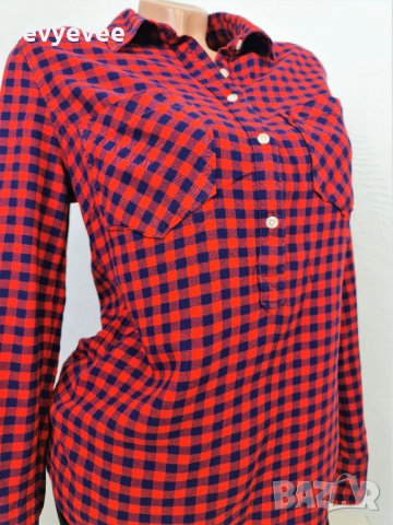 Дамска риза блуза червено и синьо каре, снимка 3 - Ризи - 38578061