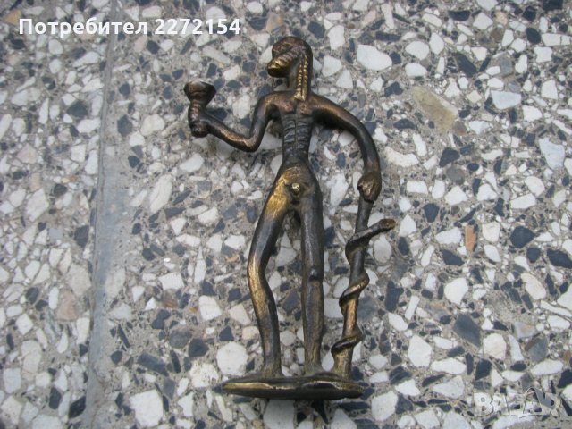 Бронзова пластика статуетка Асклепий, снимка 3 - Антикварни и старинни предмети - 29338830
