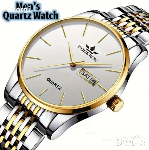 Модерни, класически, ежедневни кварцови часовници *FOURRON*в два цвята!, снимка 1