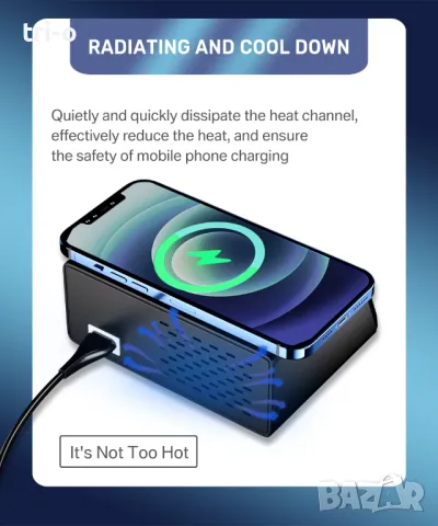 ASOMETECH 100W Зарядно устройство станция 9-в-1 с безжично зареждане 7USB порта+1 Type C QC3.0 PD3.0, снимка 11 - Оригинални зарядни - 49785497