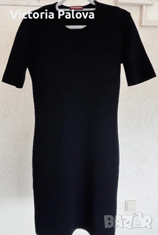 Елегантна черна вълнена рокля Strenesse Group, размер 36 (Made in Italy), снимка 6 - Рокли - 53984705