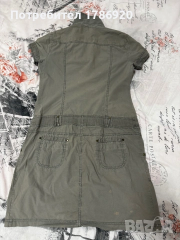 PROMOD рокля-сафари в маслинено зелено - размер M, снимка 3 - Рокли - 24682966