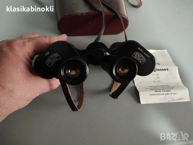 ТОП Немски Бинокъл Carl Zeiss Jena JENOPTEM-MULTI-COATED -10 х 50W-ГДР, снимка 2 - Екипировка - 52709791