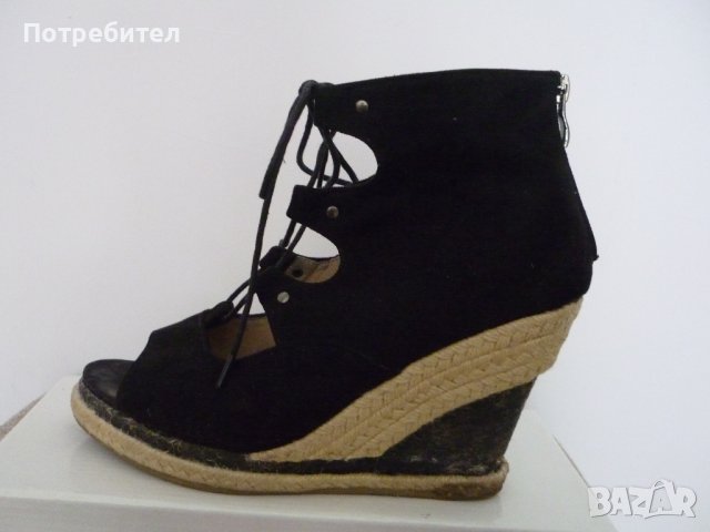 Велурени обувки на платформа номер 39, снимка 1